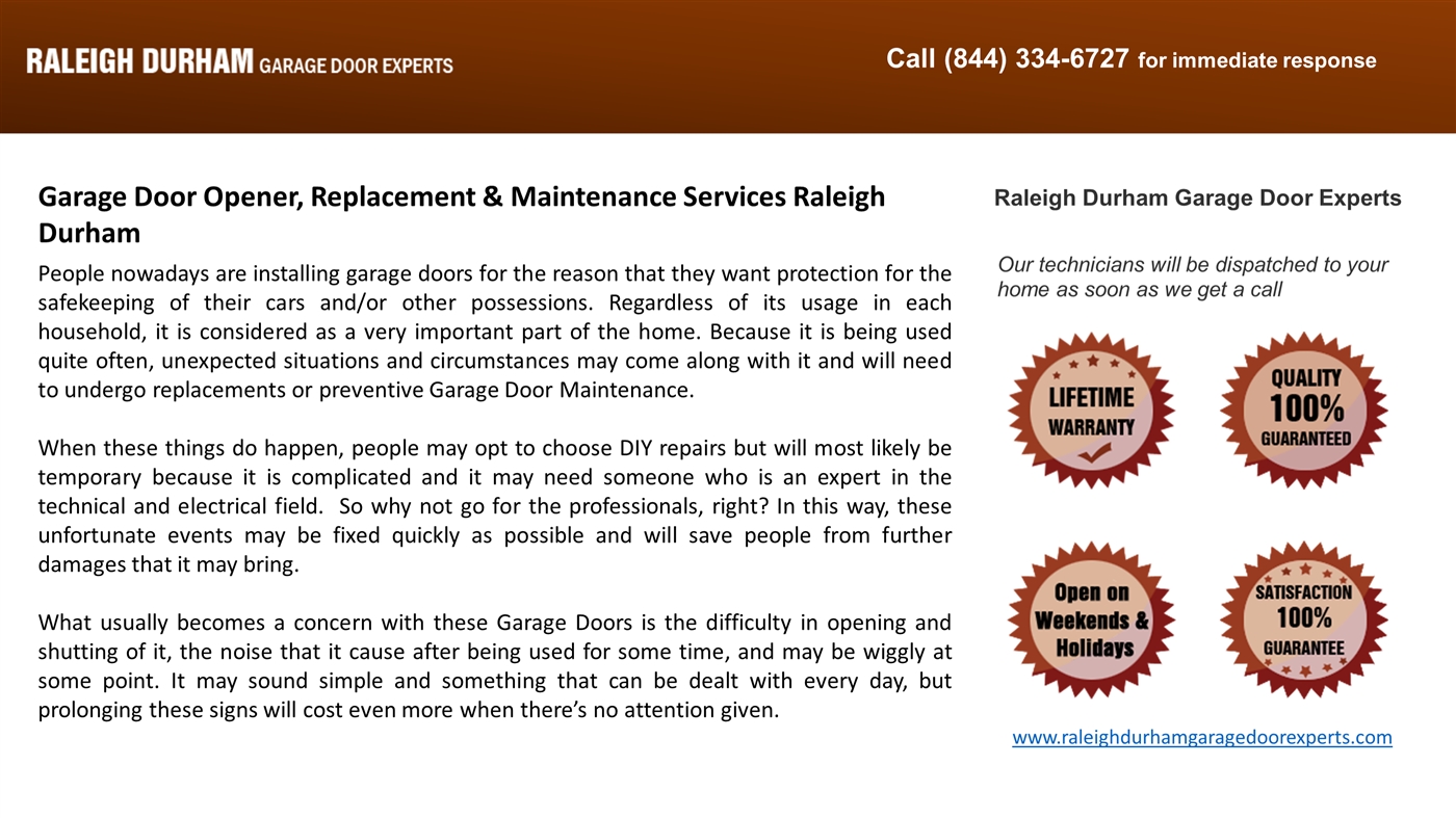 Garage Door Opener Replacement Maintenance Services Raleigh Garage Door Opener Replacement Maintenance Services Raleigh Durham Powerpoint Presentation Ppt