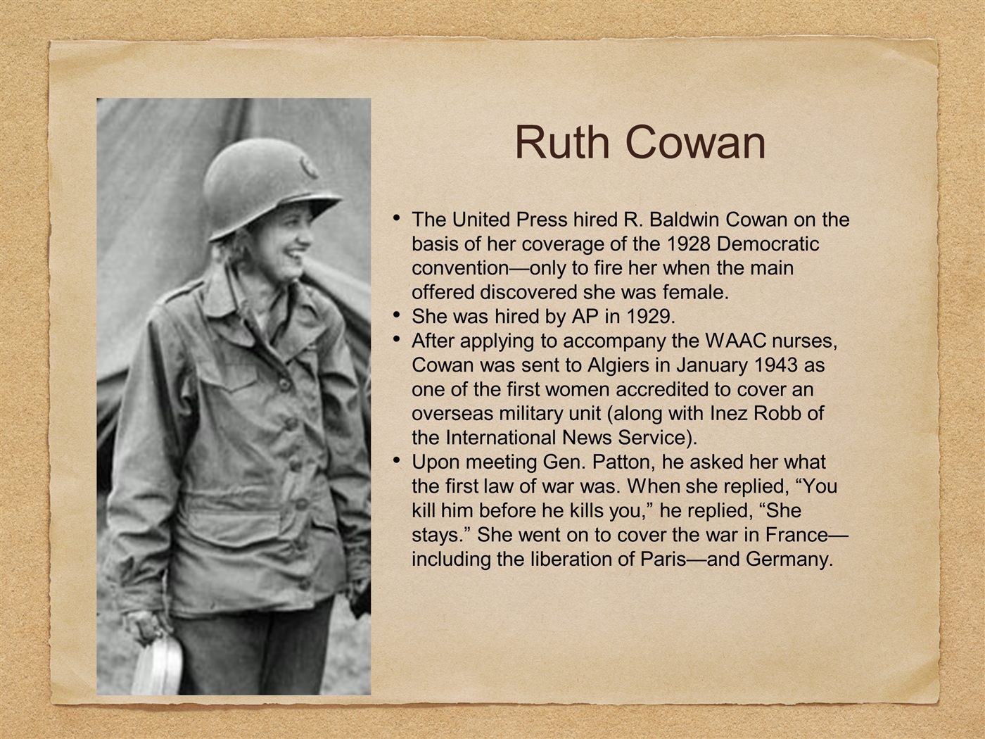 women correspondents of wwii pptx powerpoint presentation ppt wwii powerpoint