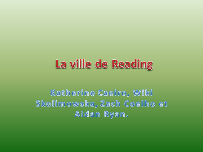 La villle de Reading