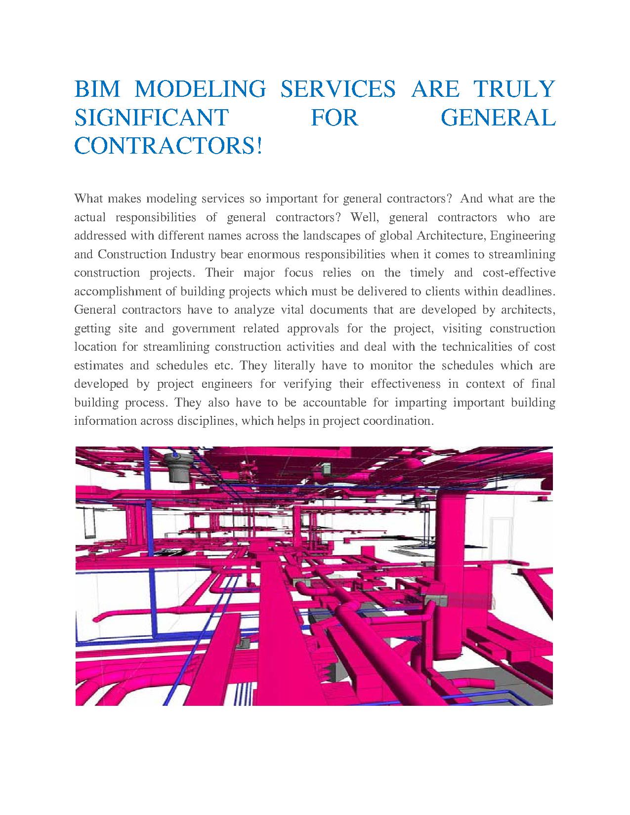 BIM MODELING SERVICES ARE TRULY SIGNIFICANT FOR GENERAL CONTRACTORS ...