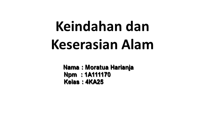 Keindahan & Keserasian Alam.