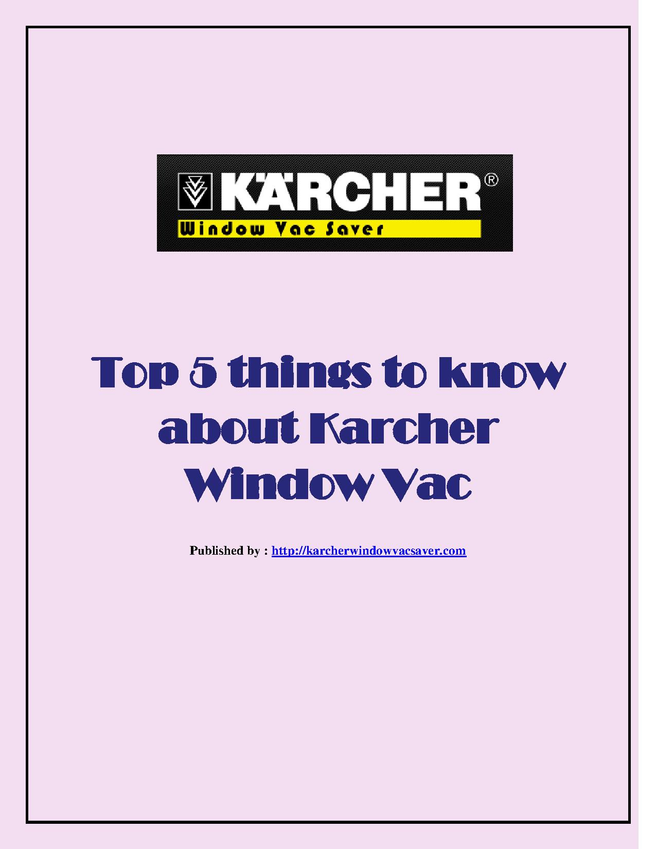 Top 5 things to know about Karcher Window Vac.pdf