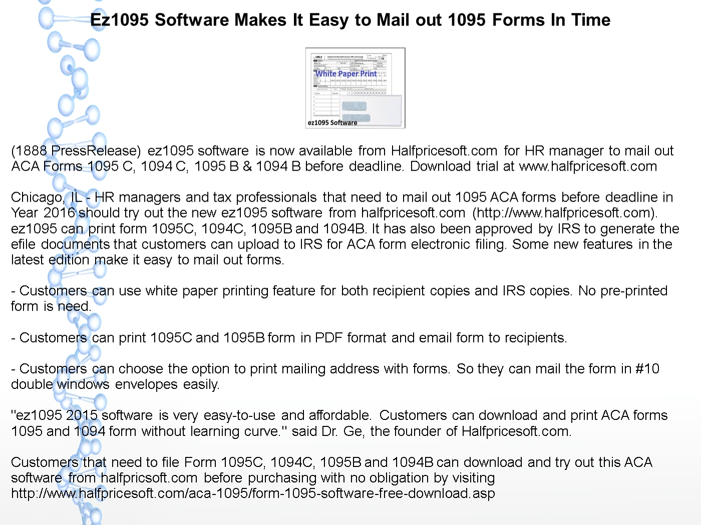 Ez1095 Software Makes It Easy to Mail out 1095 Forms In Time PowerPoint  Presentation PPT