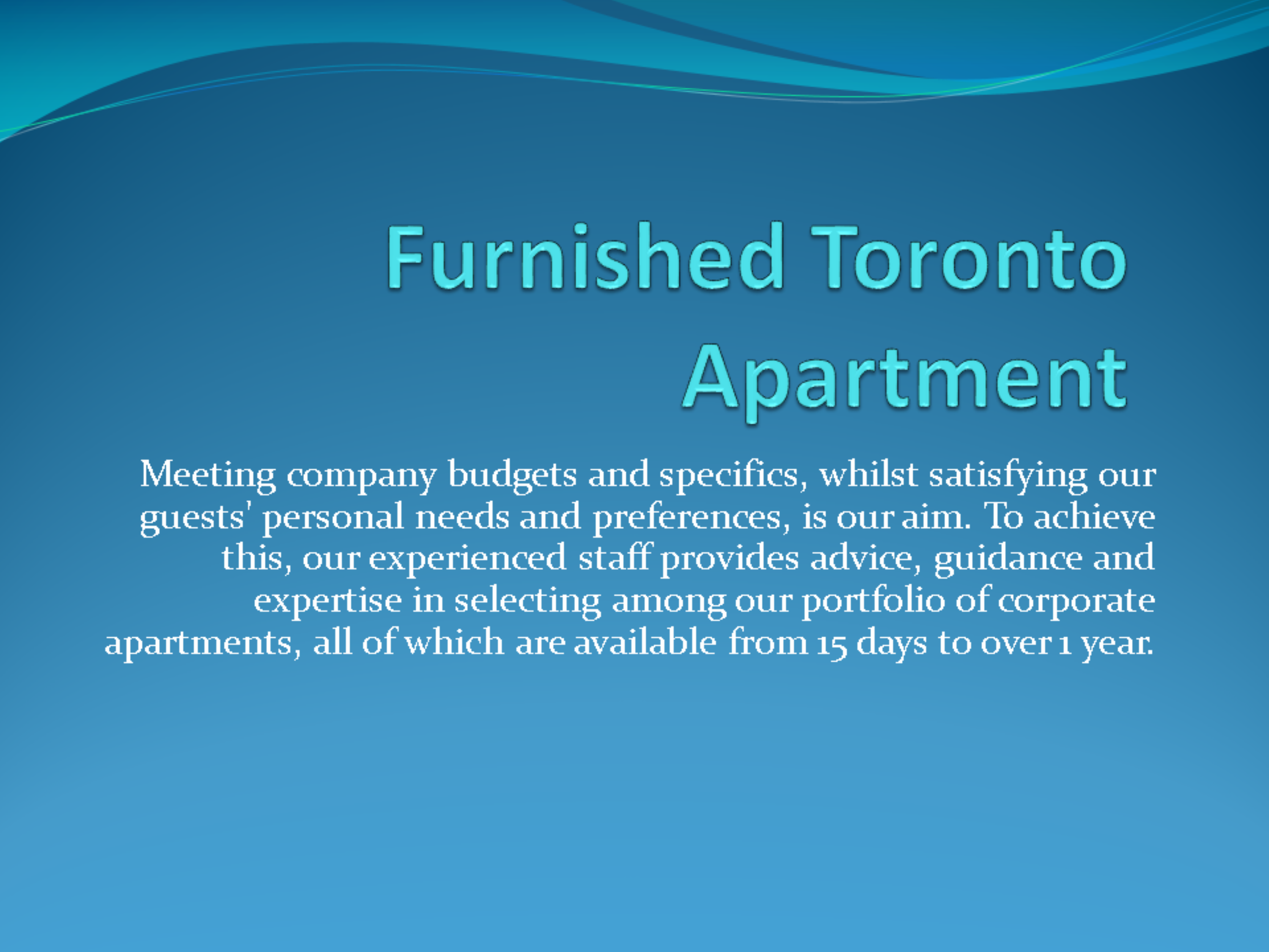 Furnished Apartment Rent Toronto PowerPoint Presentation PPT