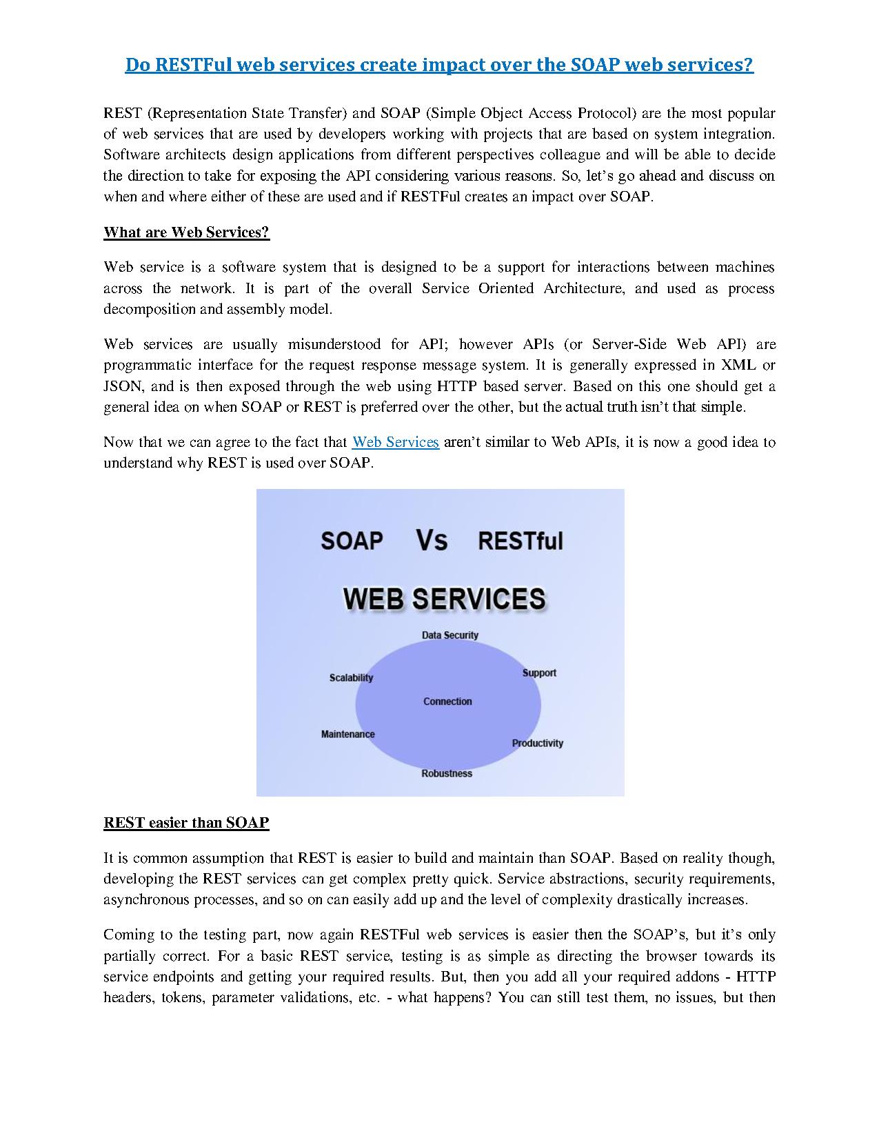 do restful web services create impact over the soap web services pdf