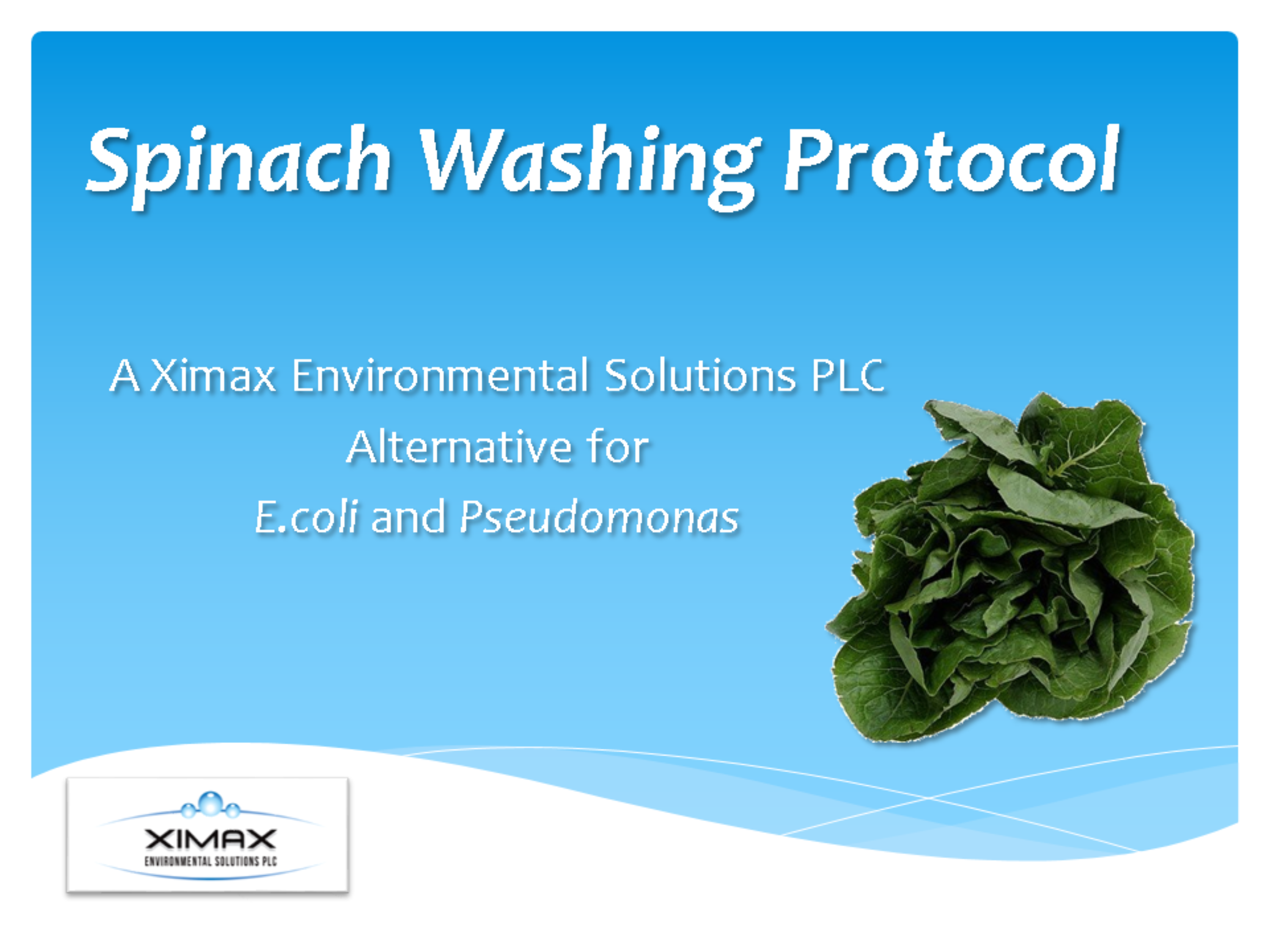 Ximax Spinach Washing Protocol