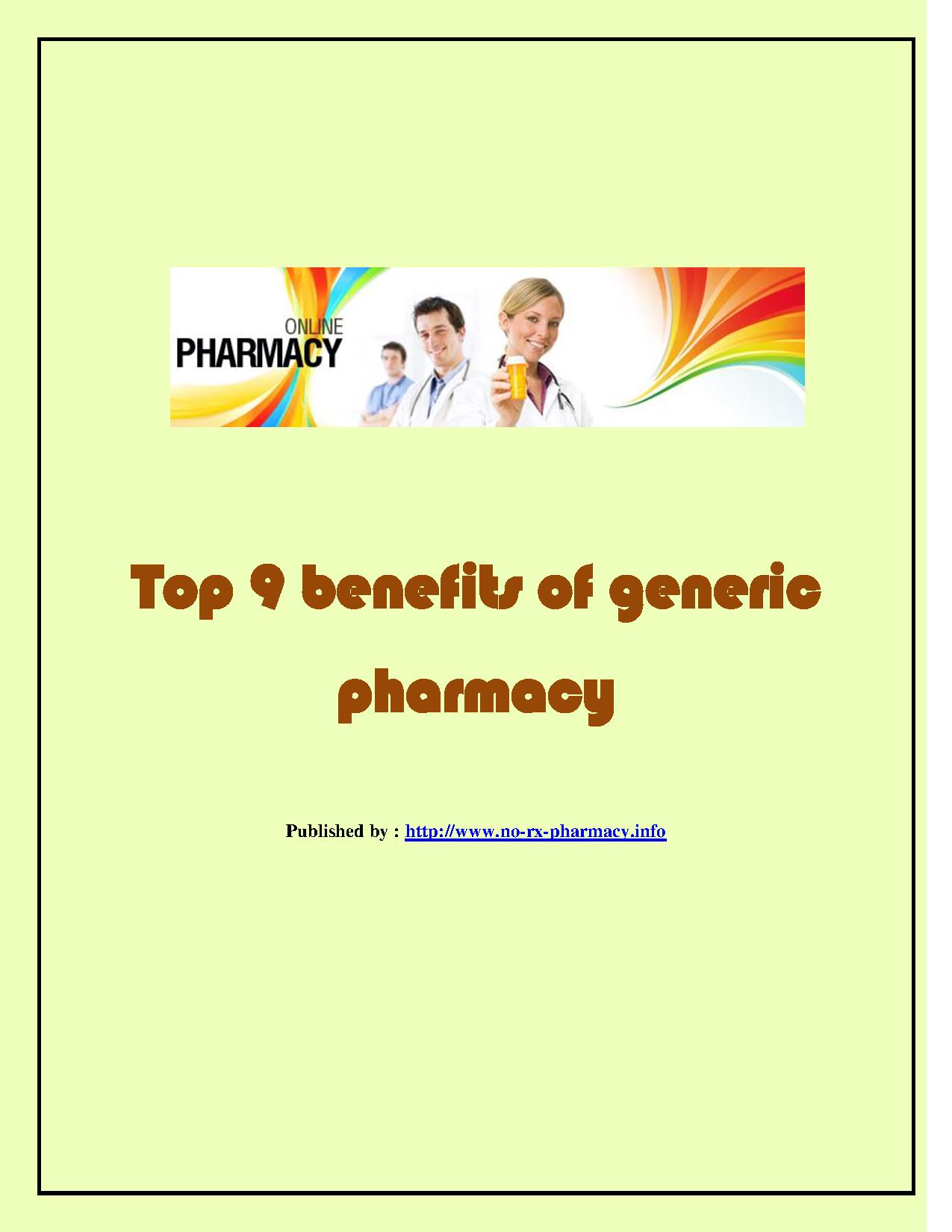 Top 9 benefits of generic pharmacy.pdf