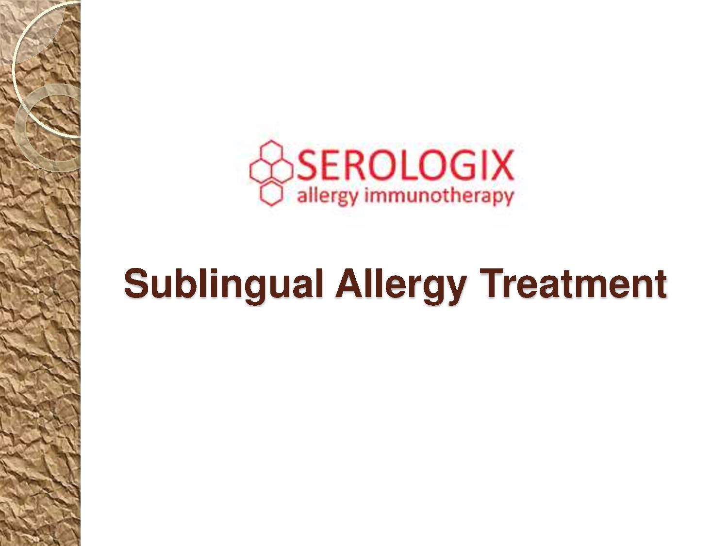 Sublingual allergy treatment.pdf PowerPoint Presentation PPT