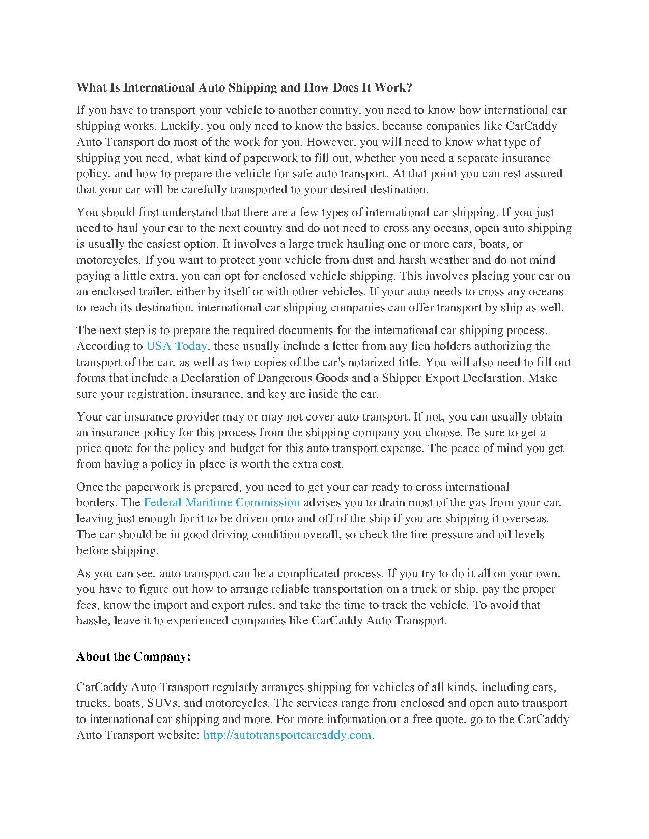 What is International Auto Shipping and how it works? PowerPoint ...