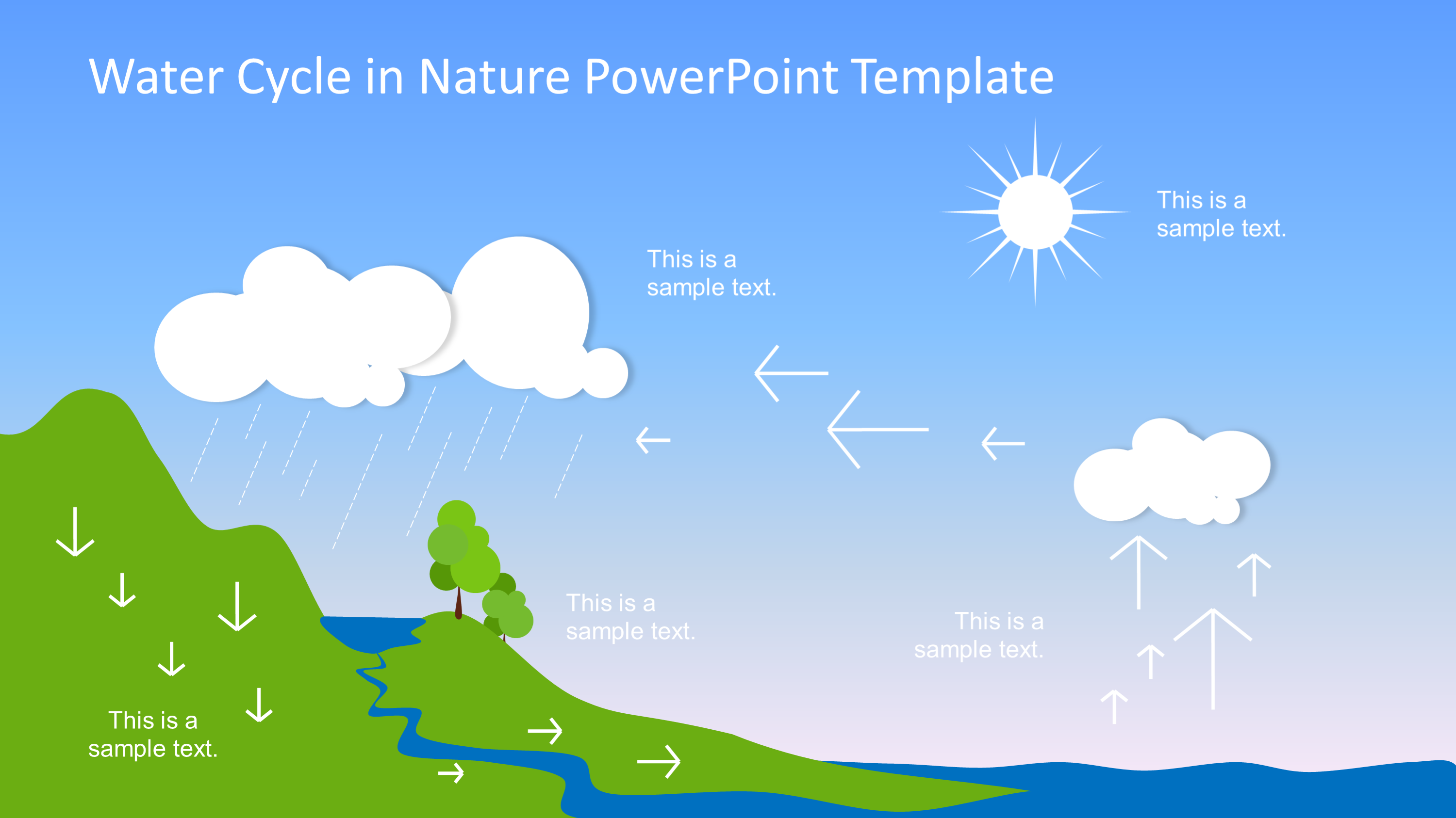 SlideModel.com - Water Cycle PowerPoint Diagram