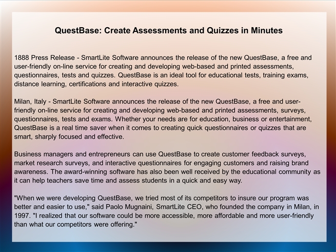 QuestBase: Create Assessments and Quizzes in Minutes