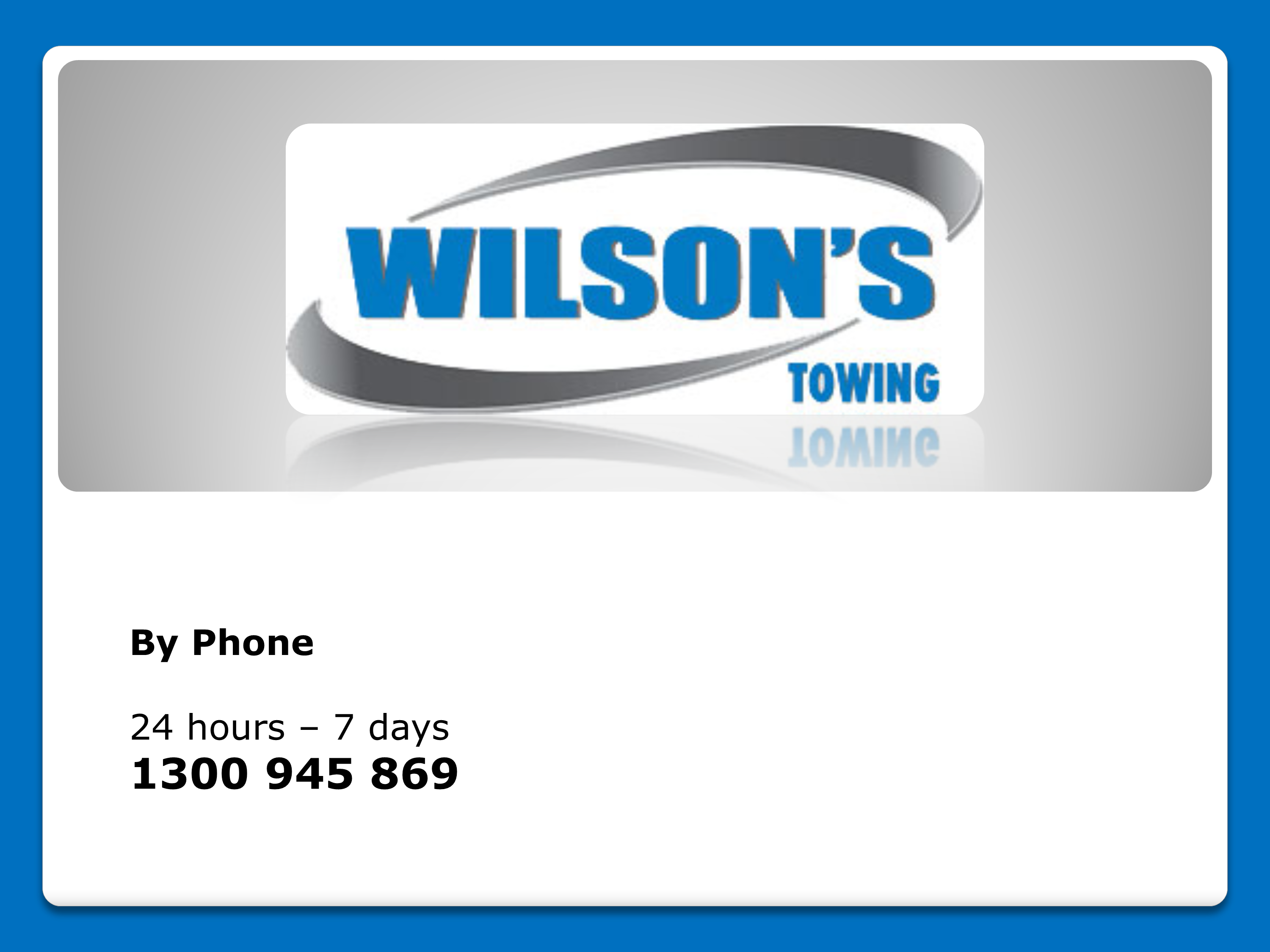 Wilsons Towing   Vehicle Towing.ppt