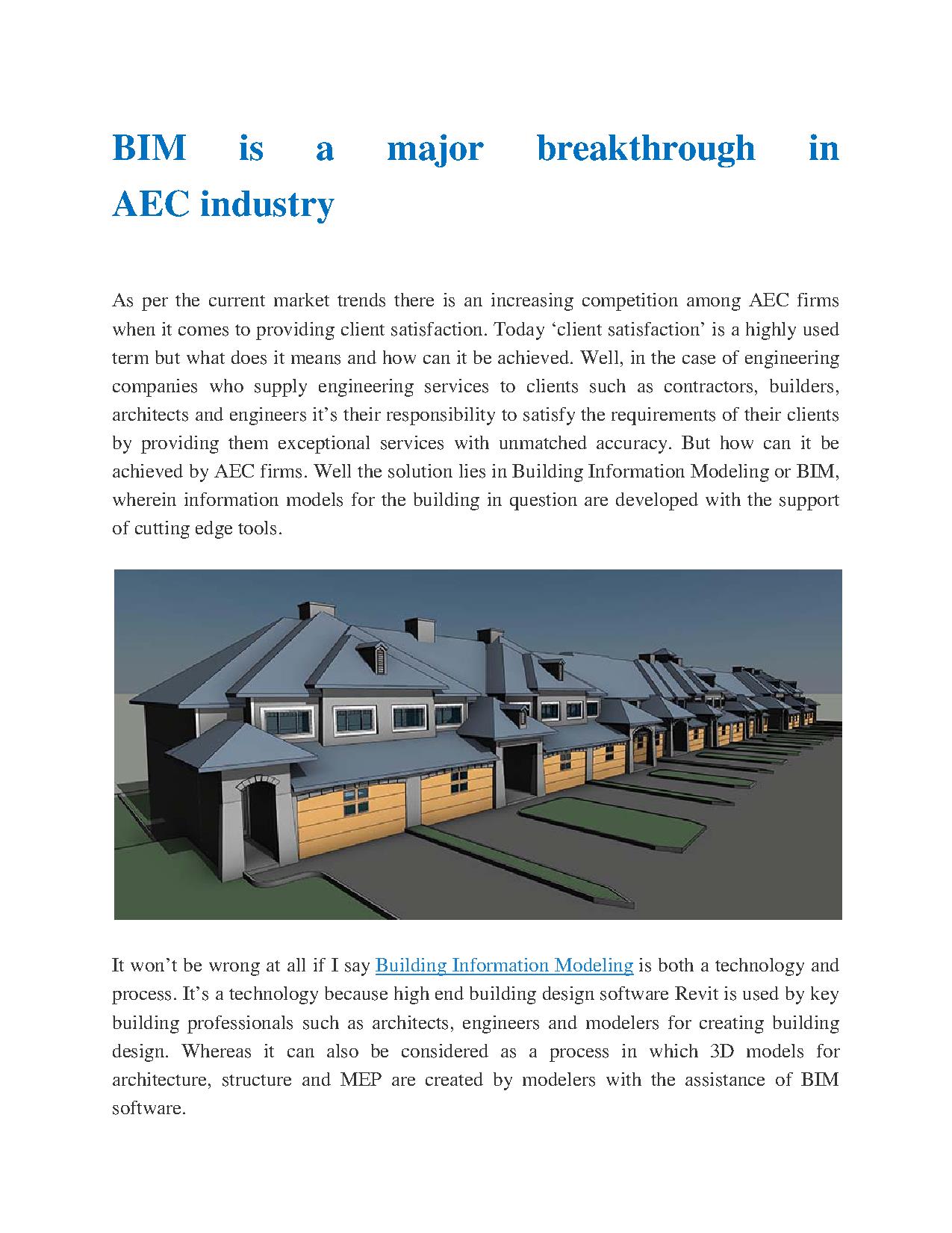 BIM is a major breakthrough in AEC industry PowerPoint Presentation PPT