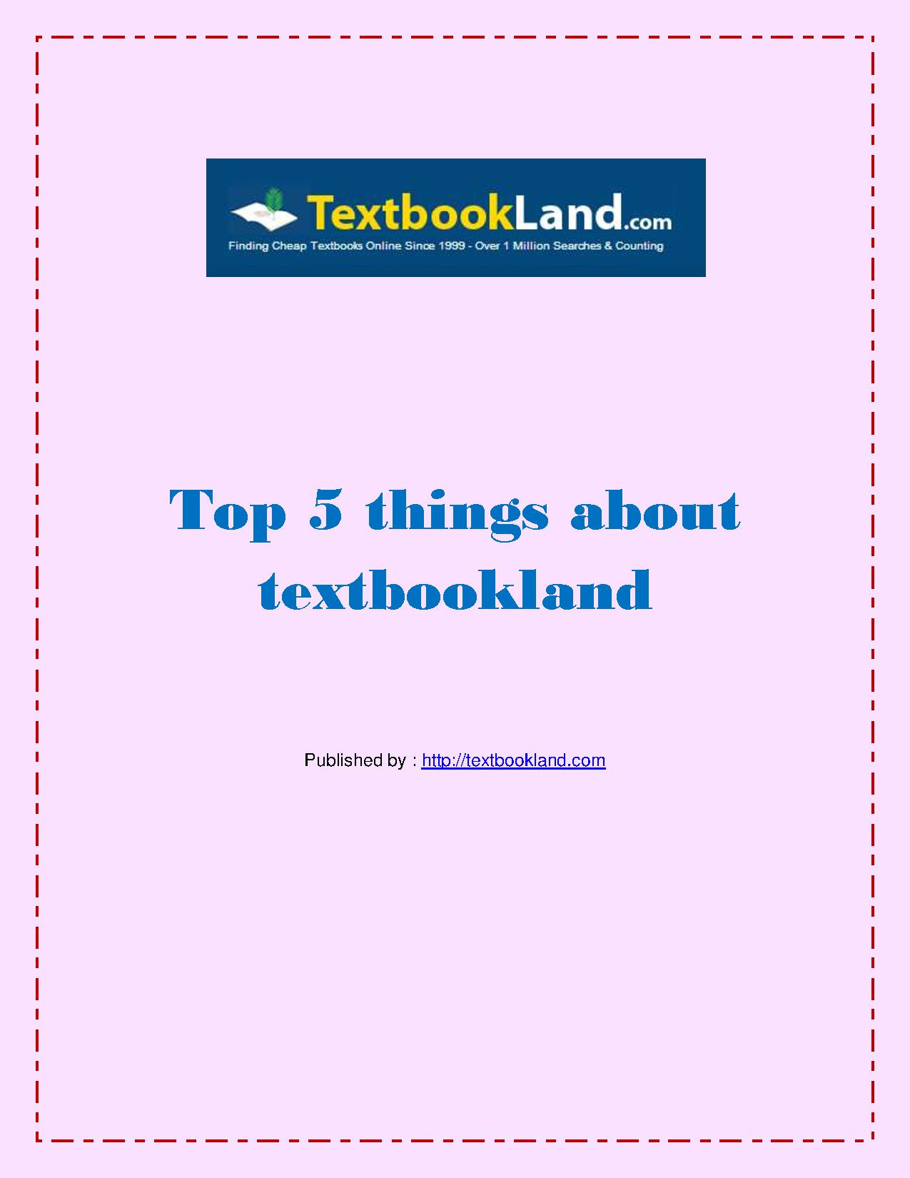 Top 5 things about textbookland