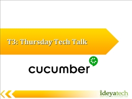 T3 Bahavior Driven Development (BDD): Cucumber PowerPoint Presentation PPT