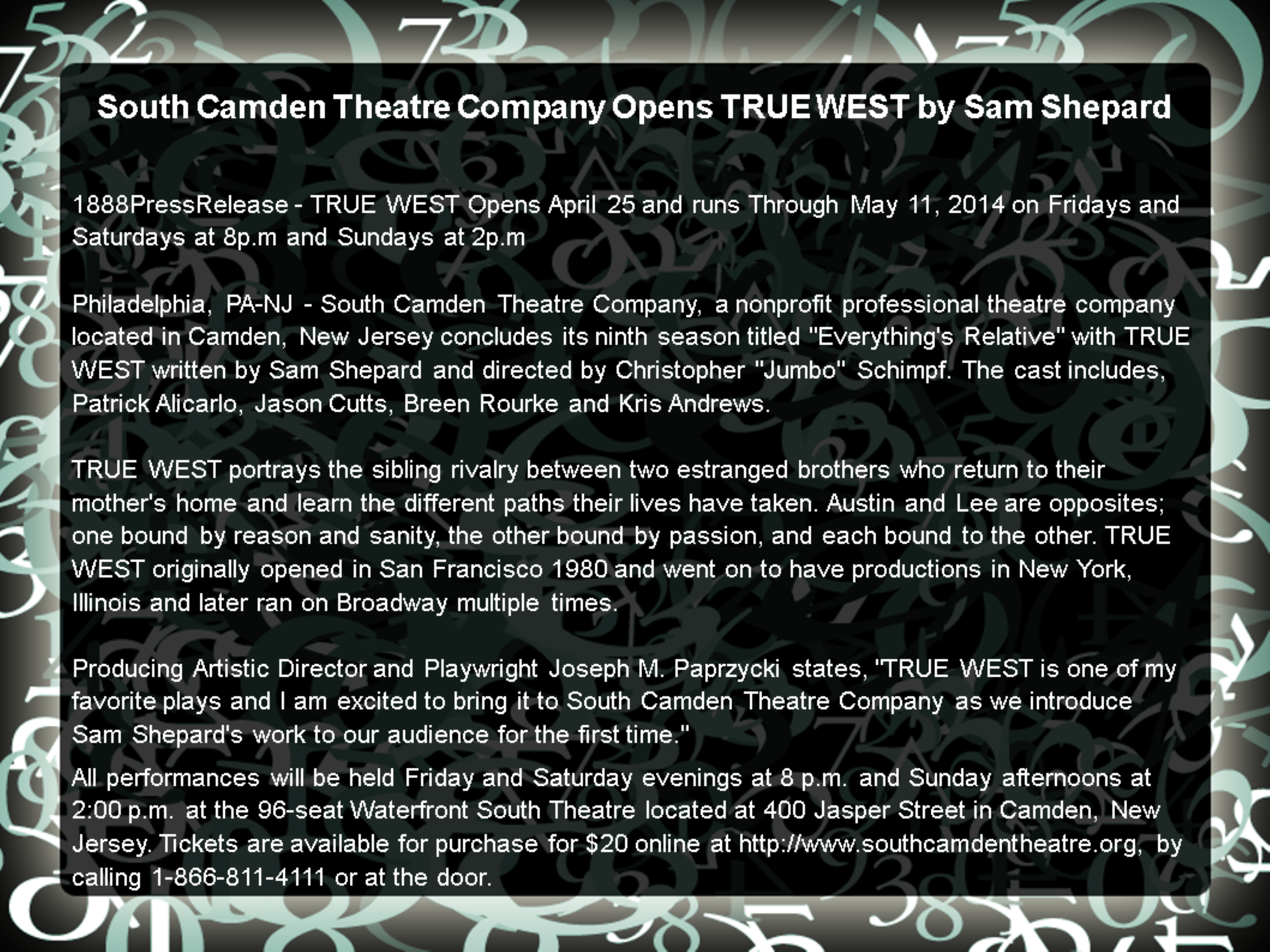 a literary analysis of true west by sam shepard Discussion of themes and motifs in sam shepard's true west enotes critical analyses help you gain a deeper understanding of true west so you can excel on your essay or test. a literary analysis of true west by sam shepard Discussion of themes and motifs in sam shepard's true west enotes critical analyses help you gain a deeper understanding of true west so you can excel on your essay or test.