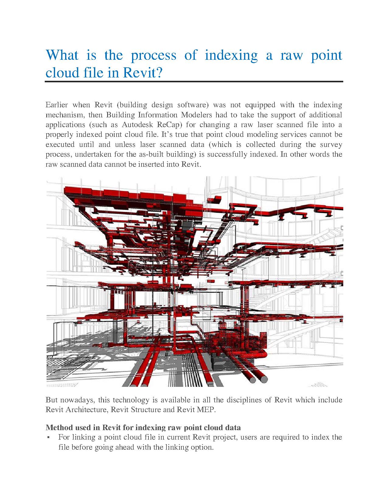 What is the process of indexing a raw point cloud file in Revit ...