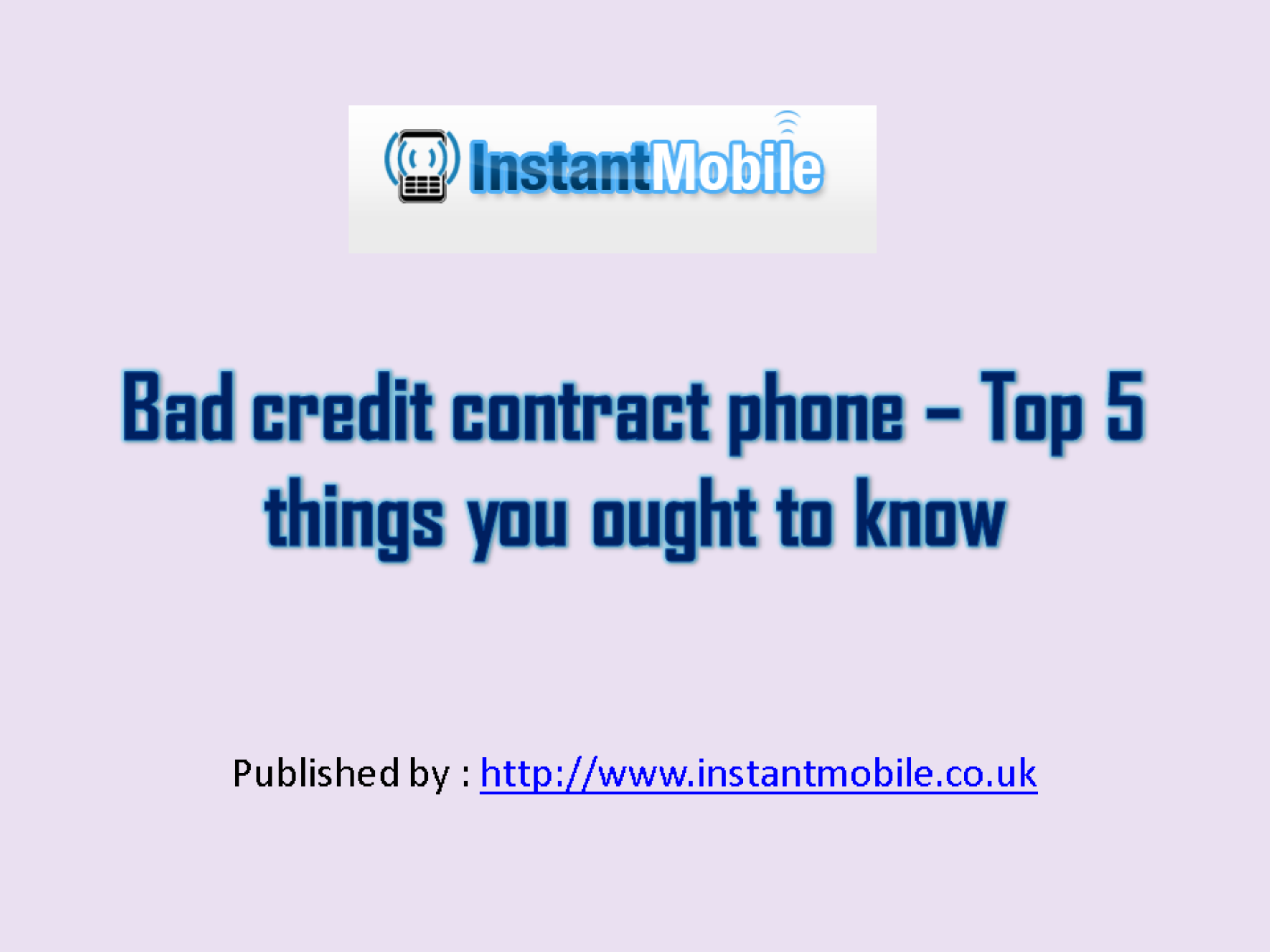 Bad credit contract phone _ Top 5 things.pptx