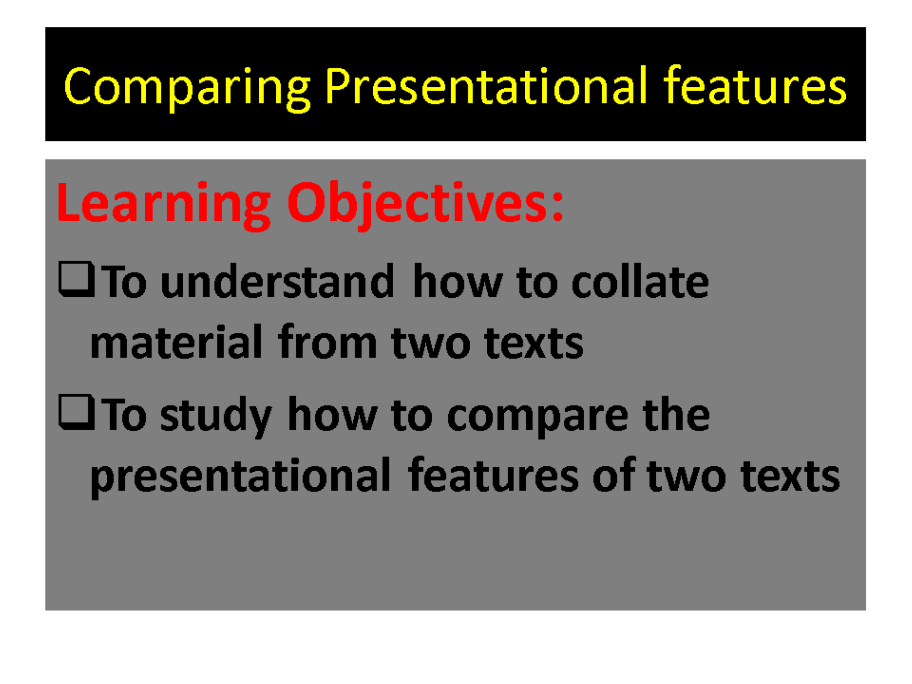examples of presentational features