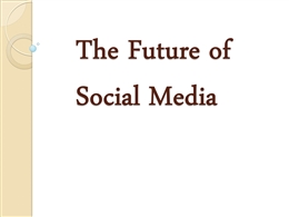 The Future of Social Media PowerPoint Presentation PPT
