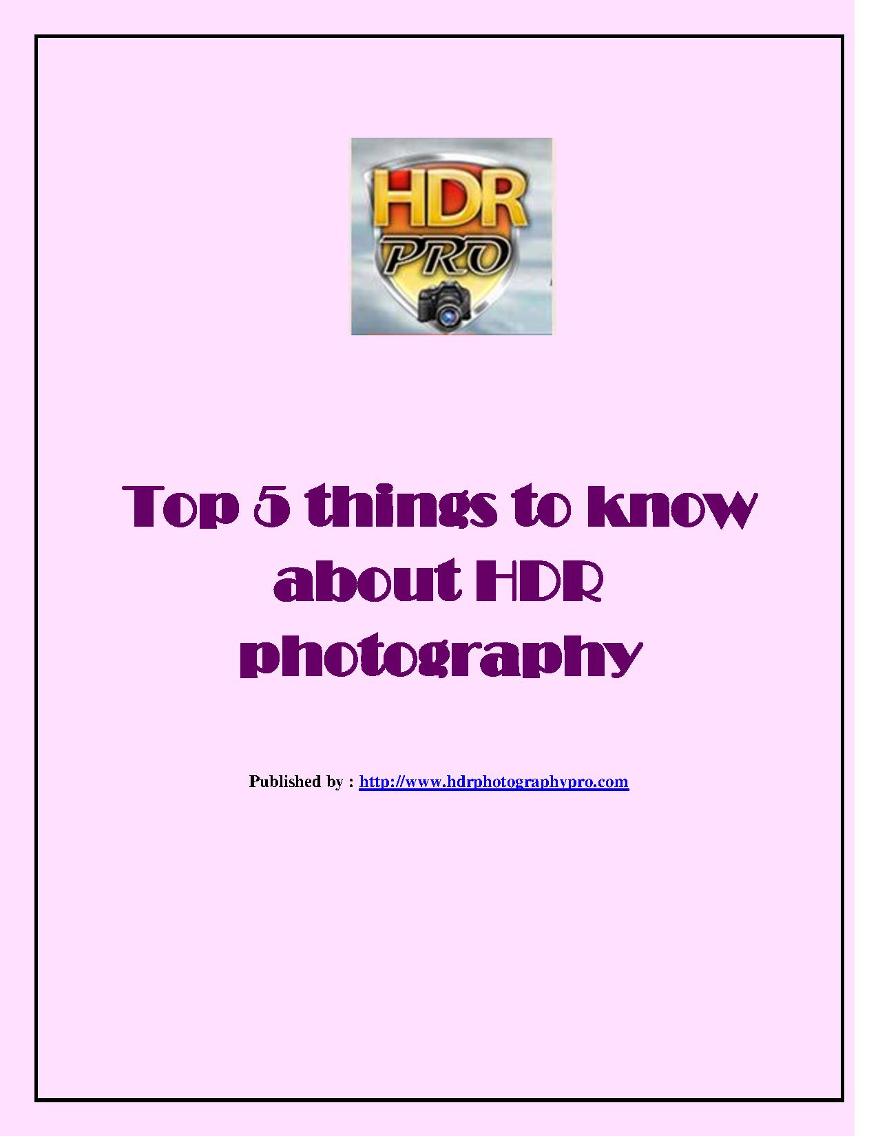 Top 5 things to know about HDR photography.pdf